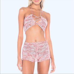 Super down crochet swim coverup set
